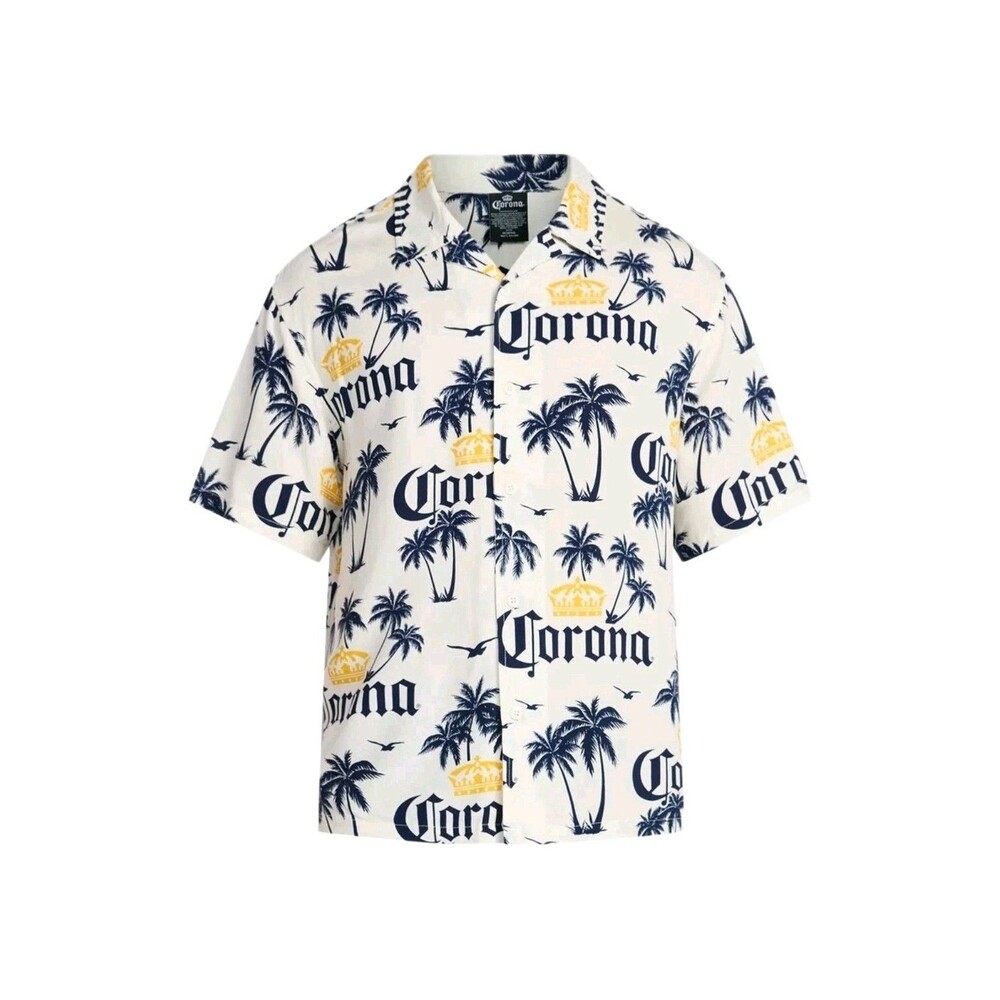 Corona Men's 3XL All-over Graphic Print Woven Resort Shirt Hawaiian Camp - NWT